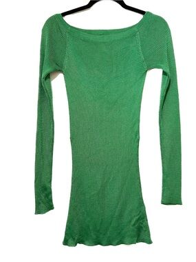Baobab Collection Green Knit Olivia Dress Beach Vacation Mermaid Bodycon Sz XS